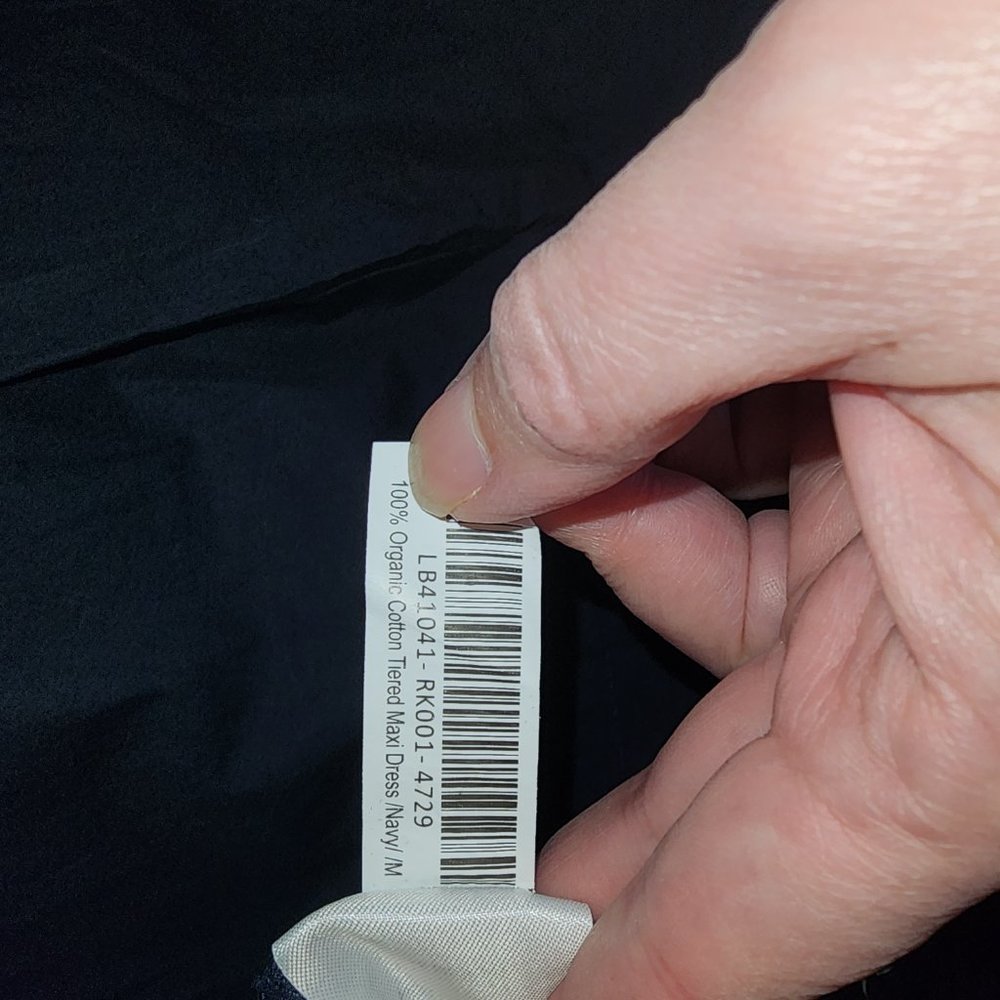Quince 100% Organic Cotton Tiered Maxi Dress NWT Navy Med - Picture 6 of 6